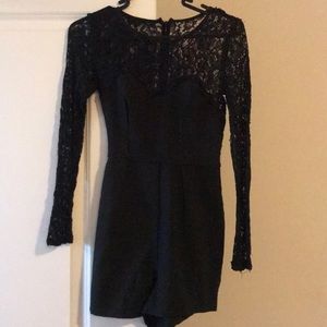 Black lace urban outfitters romper
